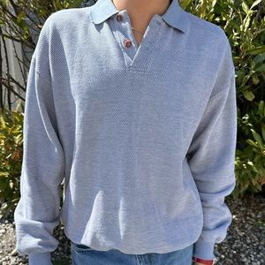Retro Elbow Patch Collared Sweater